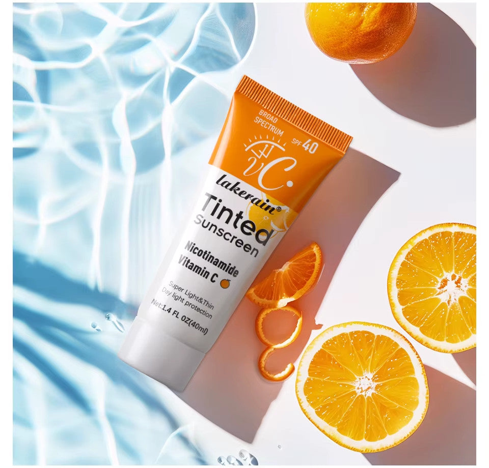 Tinted SPF 40 Sunscreen Moisturizer with Vitamin C - UV Protection Face Cream