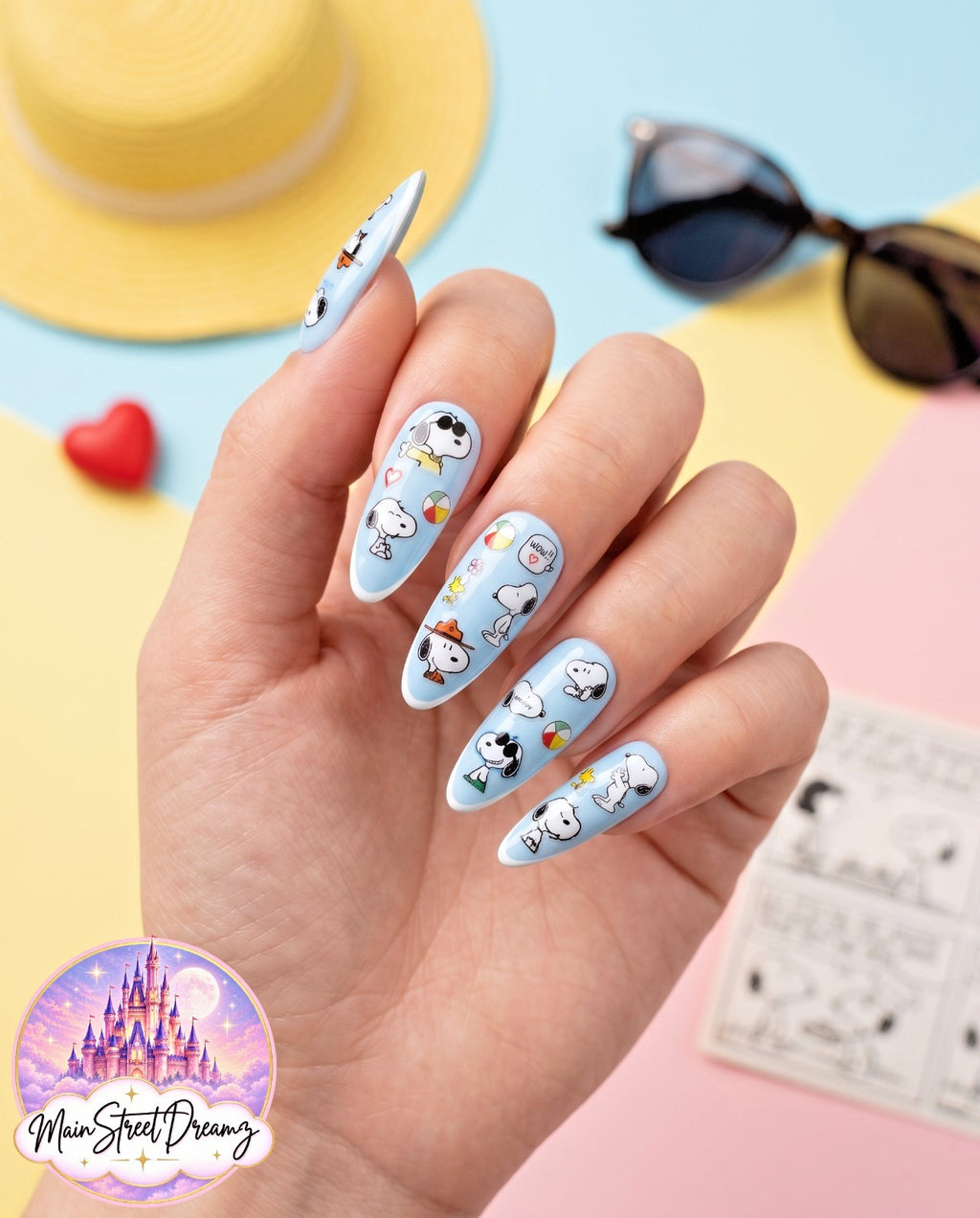 Snoopy 3D Nail Art Stickers - Peanuts Nail Decals for Manicure