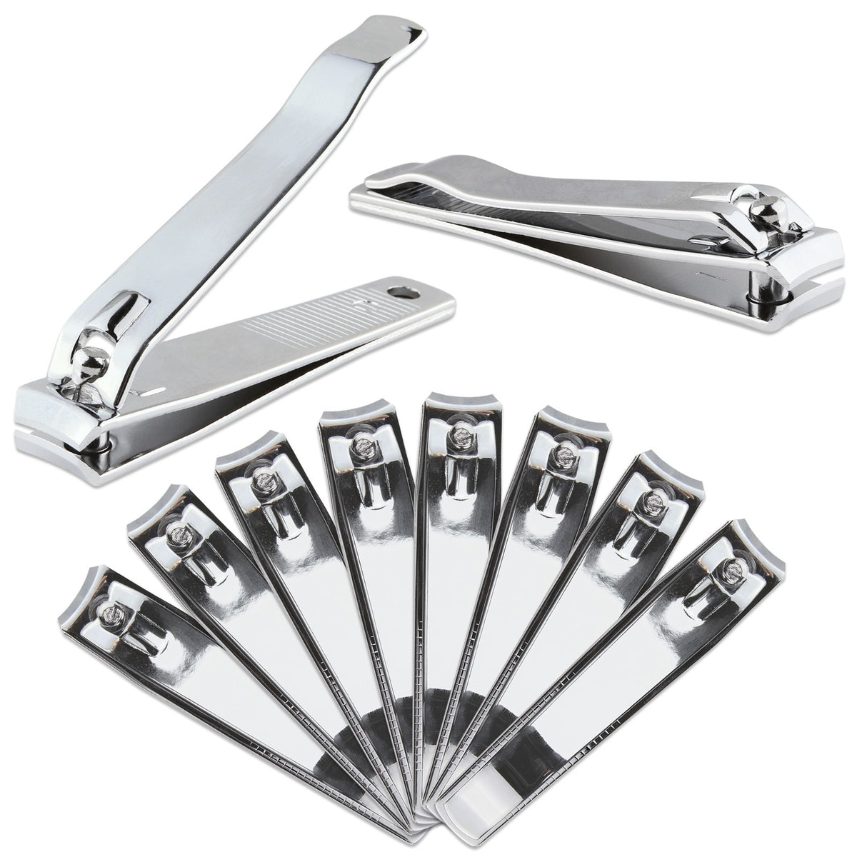 11-Piece Stainless Steel Toe Nail Clippers Set with Curved Edges - Professional Grooming Tools