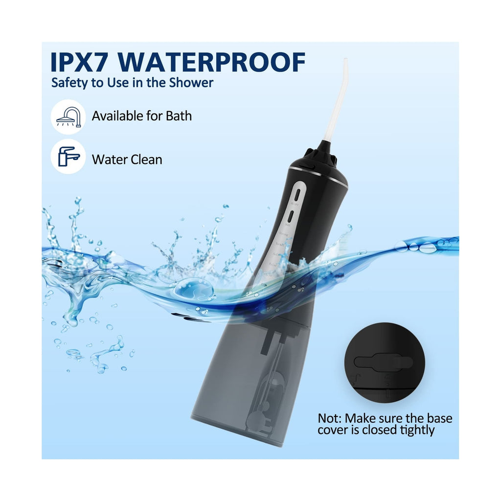 Cordless Water Dental Flosser with 5 Modes and 6 Nozzles - 350ml Portable Oral Irrigator for Teeth & Gum Care