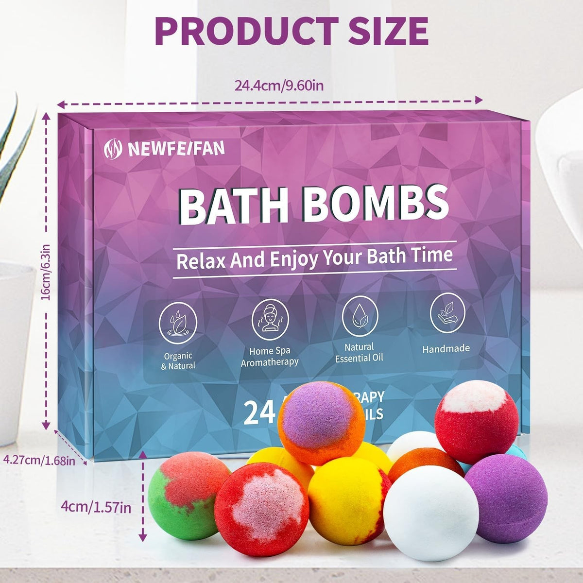 Kids Bath Bombs with Surprise Dolls - 24 Pack Colorful Handmade Gift Set