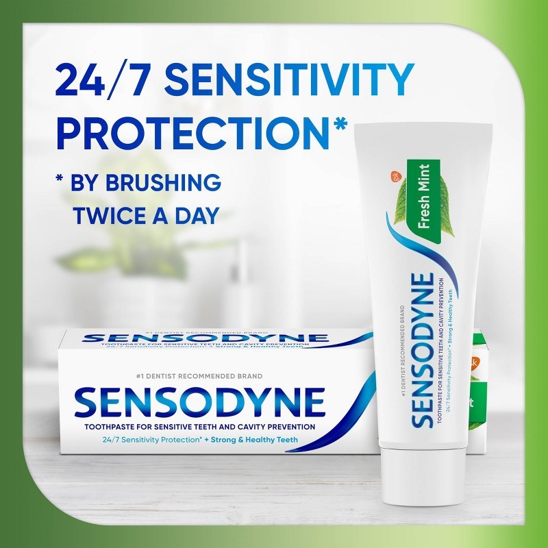 Sensodyne Fresh Mint Sensitivity Toothpaste 2 Pack – Cavity & Nerve Relief