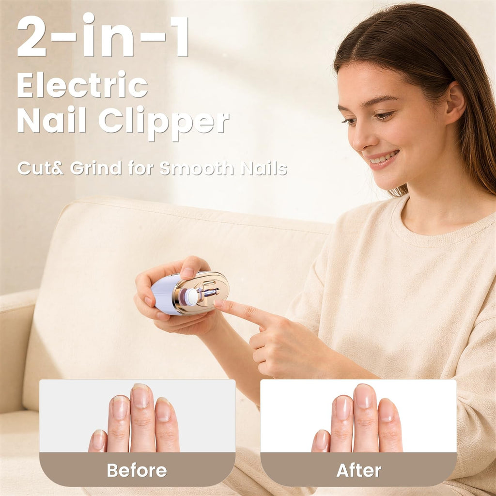 Electric Nail Clippers 2-in-1 Nail Trimmer & Polisher for Seniors & All Ages
