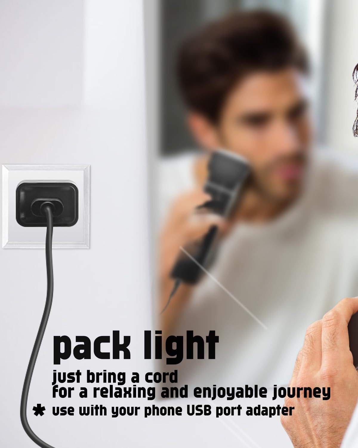 USB Charging Cable for Beard Trimmers and Body Groomers - Compatible with PT45 & BT-ZERO