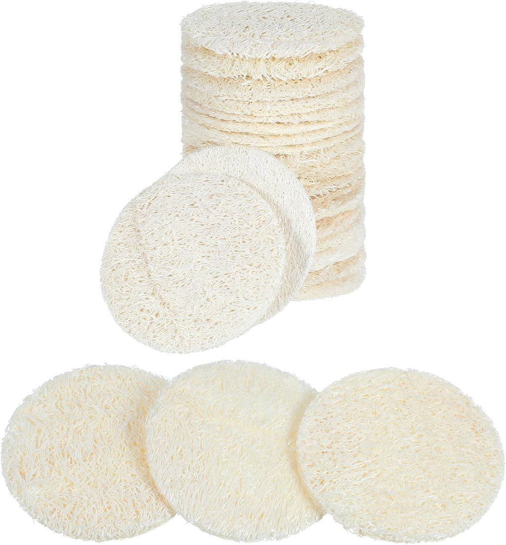 Natural Loofah Face & Body Scrub Pads - Exfoliating Facial & Body Sponges (20 Pack)