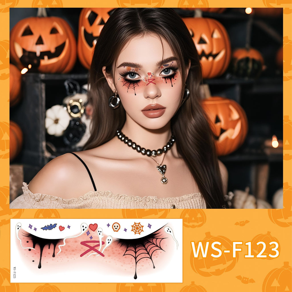 10 Pack Halloween Face Glitter Freckles Temporary Tattoos
