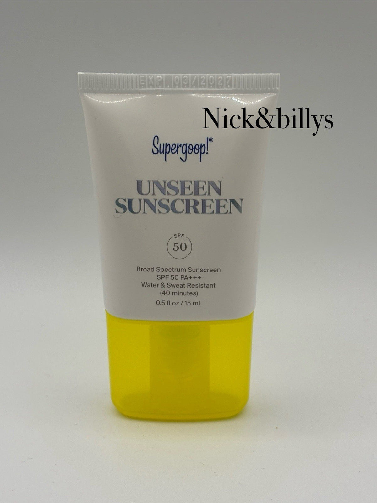 Supergoop Unseen Sunscreen SPF 50 Travel Size 15ml - Invisible, Hydrating & Broad Spectrum UV Protection