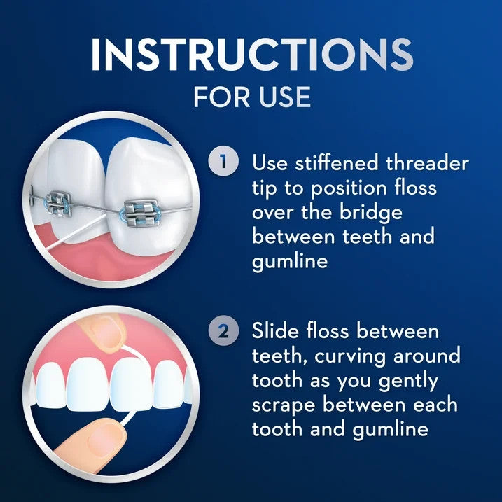 Dental Floss Threaders for Braces & Dental Work - 30 Count