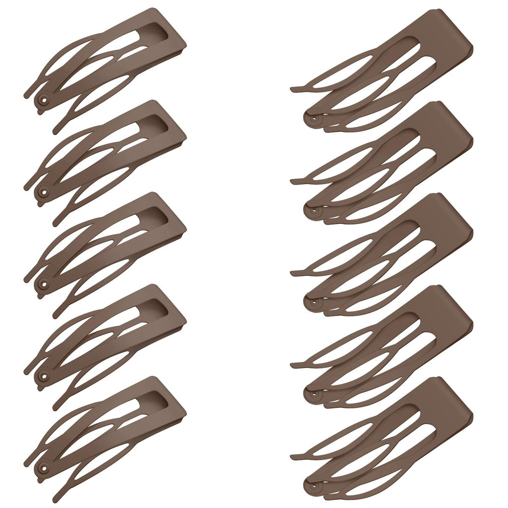 24 Pack Double Grip Metal Hair Clips - Dark Brown, 2 Inch