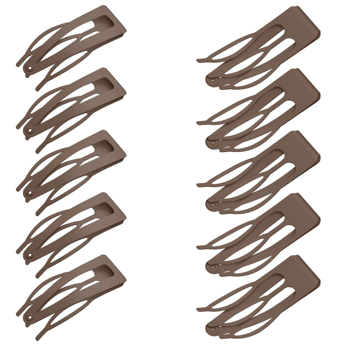 24 Pack Double Grip Metal Hair Clips - Dark Brown, 2 Inch