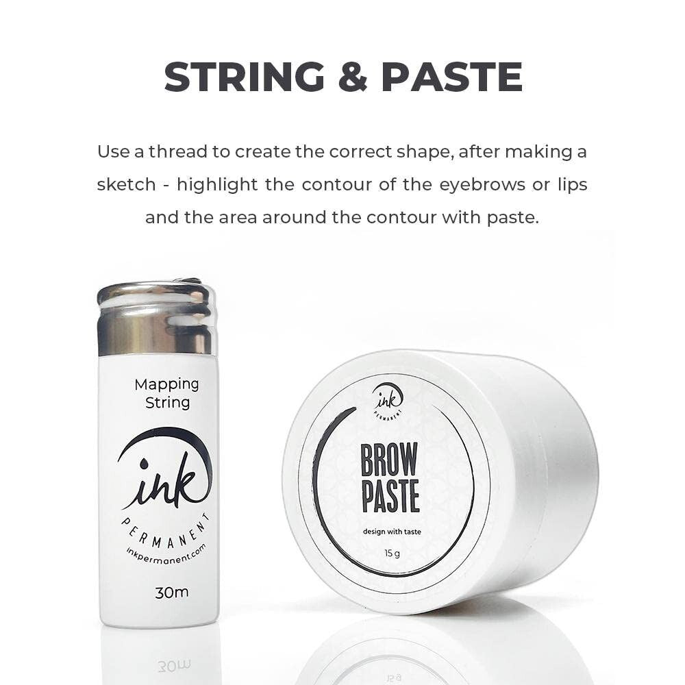 White Brow Paste Pre-Inked Set for Permanent Makeup & Microblading