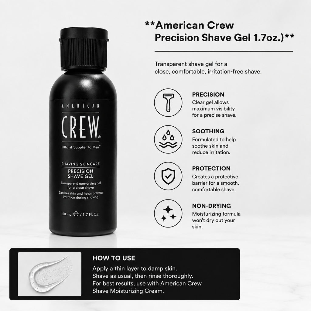 6-Pack Shaving Gel for Men - Precision & Smooth Razor Feel 5.1 oz
