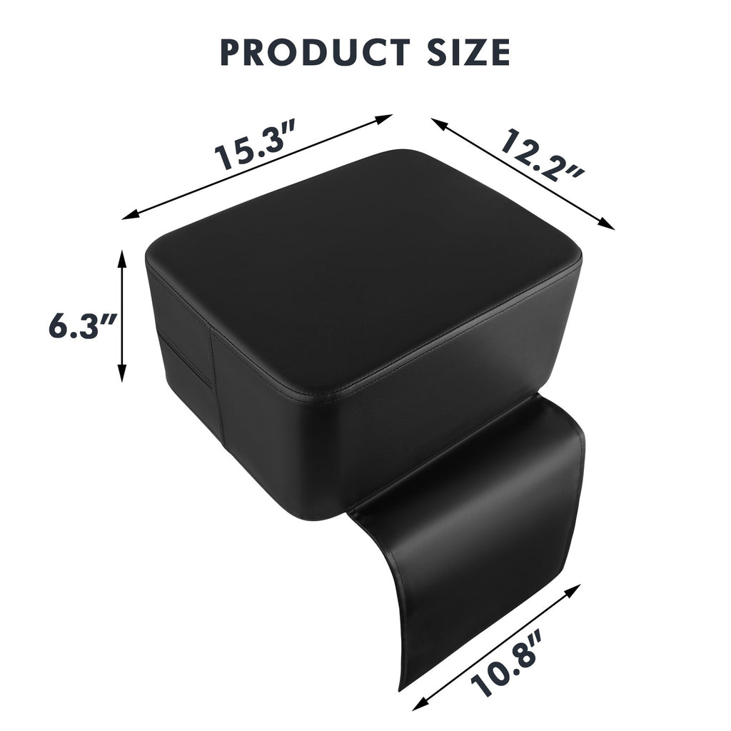 Children's Booster Seat Cushion for Barber Chairs - Black PU & Sponge