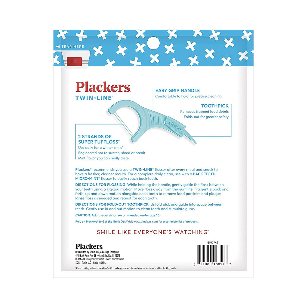 Dental Floss Picks 600 Count - Twin-Line Dual Action Flossers with Tartar Remover & Mint Flavor