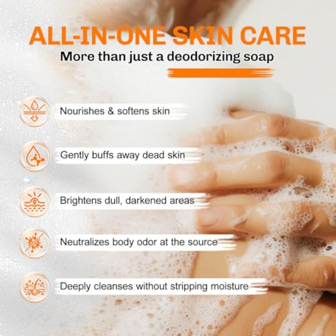 Natural Persimmon Soap Bar for Body Odor Control - Handcrafted Deodorant
