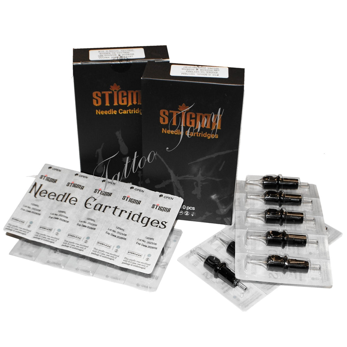 Tattoo Cartridge Needles #10 #12, 20-Pack, Sterile Disposable Pro 3rd Generation