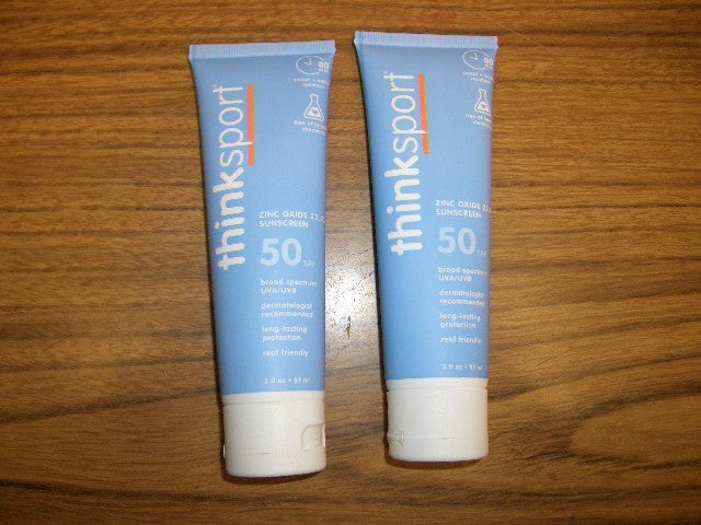 Thinksport SPF 50+ Mineral Sunscreen SPF 50 Broad Spectrum Water-Resistant 3 oz - Pack of 2