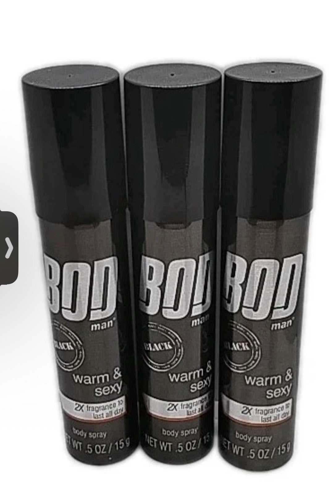 Black Body Spray for Men - Long-Lasting Fragrance 3 Pack 0.5 oz