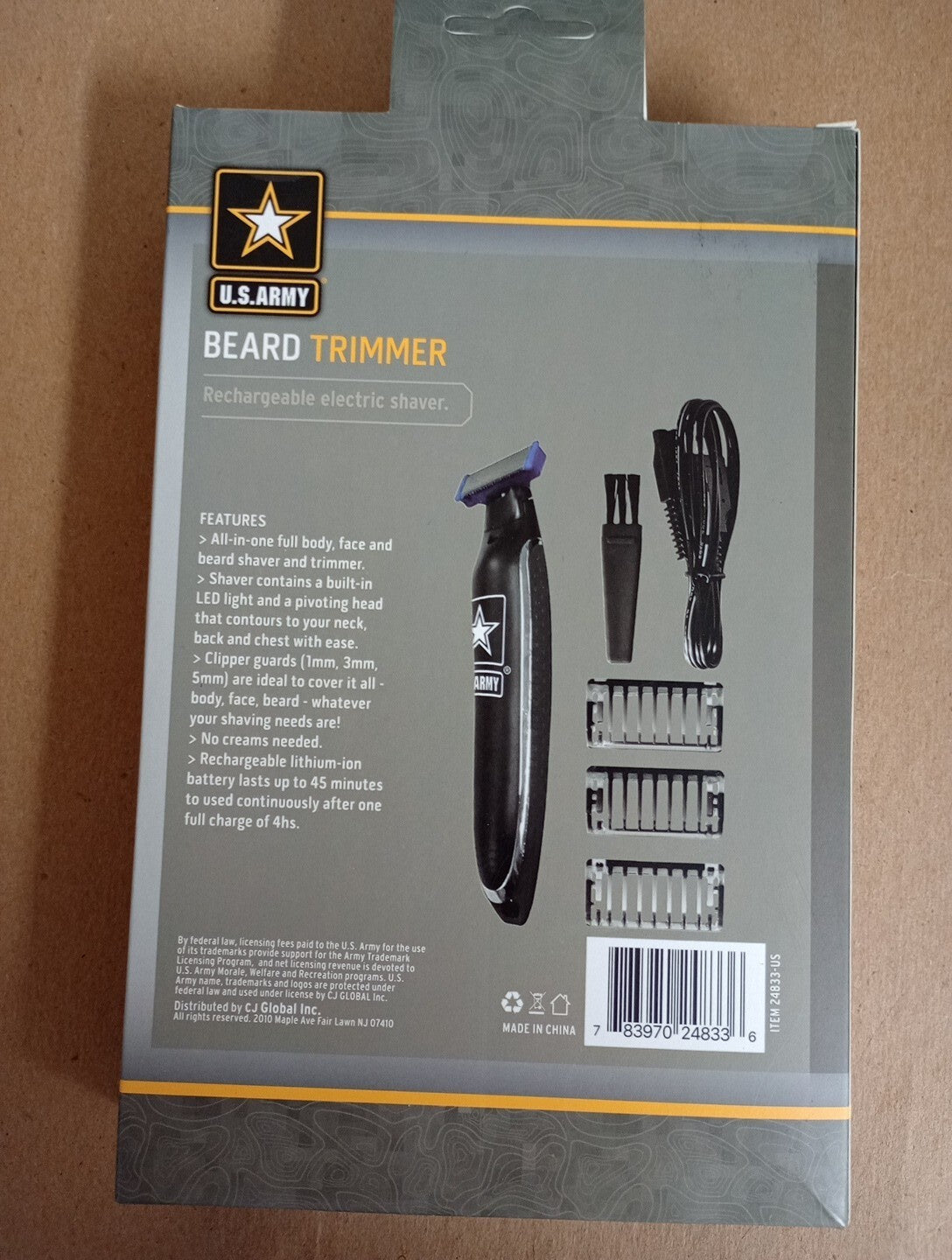 U.S. Army Official Licensed Rechargeable Beard Trimmer & Electric Shaver