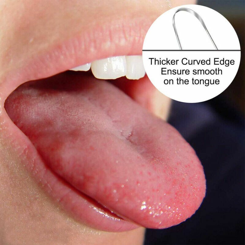 4 Pack Stainless Steel Tongue Scrapers - Oral Hygiene Cleaners for Fresh Breath