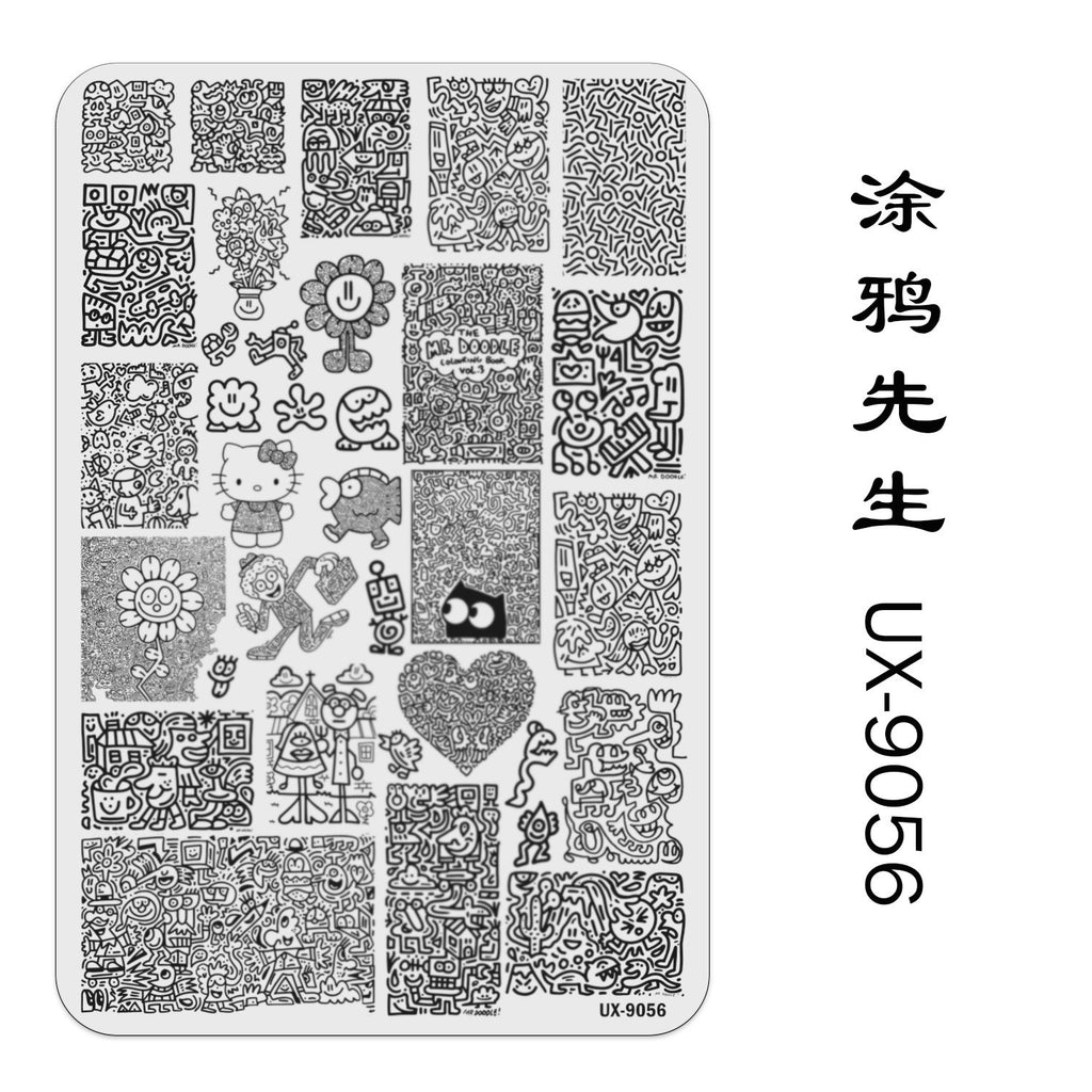 Nail Stamping Plate UX9056 - Mr. Graffiti Nail Art Tool