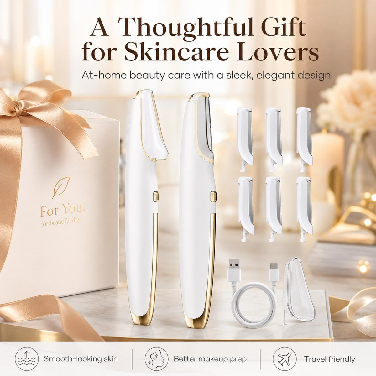 Electric Dermaplane Razor for Facial Hair Removal & Skin Rejuvenation