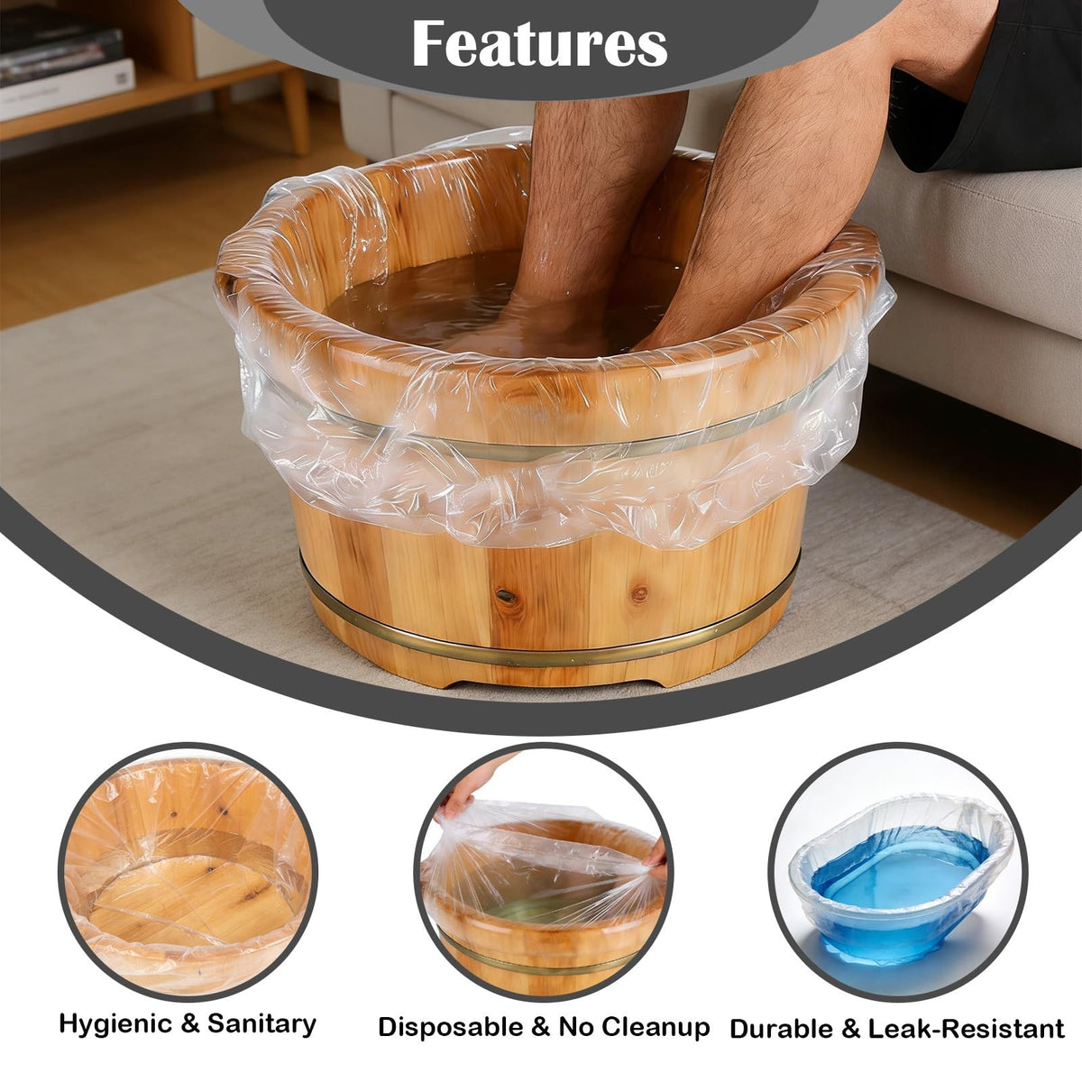 Disposable Spa Liners for Pedicure Foot Bath - 30 Pack White