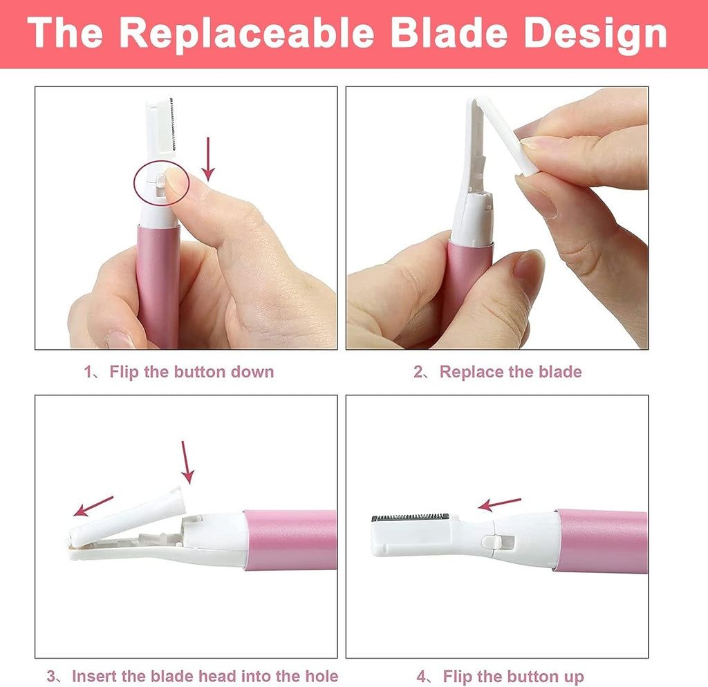 Facial Hair Remover Trimmer for Face, Eyebrows, Arms and Legs - Safe & Portable