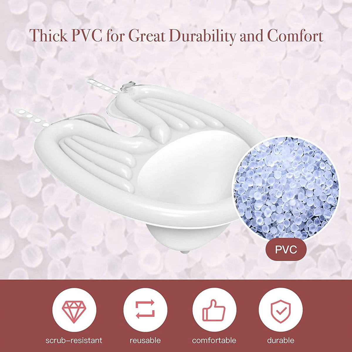 Portable Inflatable Shampoo Basin for Bedridden, Seniors, Handicapped - Includes Air Pump