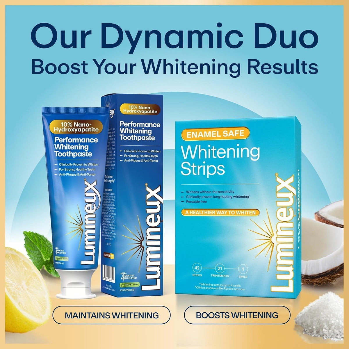 Nano Hydroxyapatite Whitening Toothpaste - Enamel-Replenishing, Fluoride-Free, 3.75 oz, 2 Pack