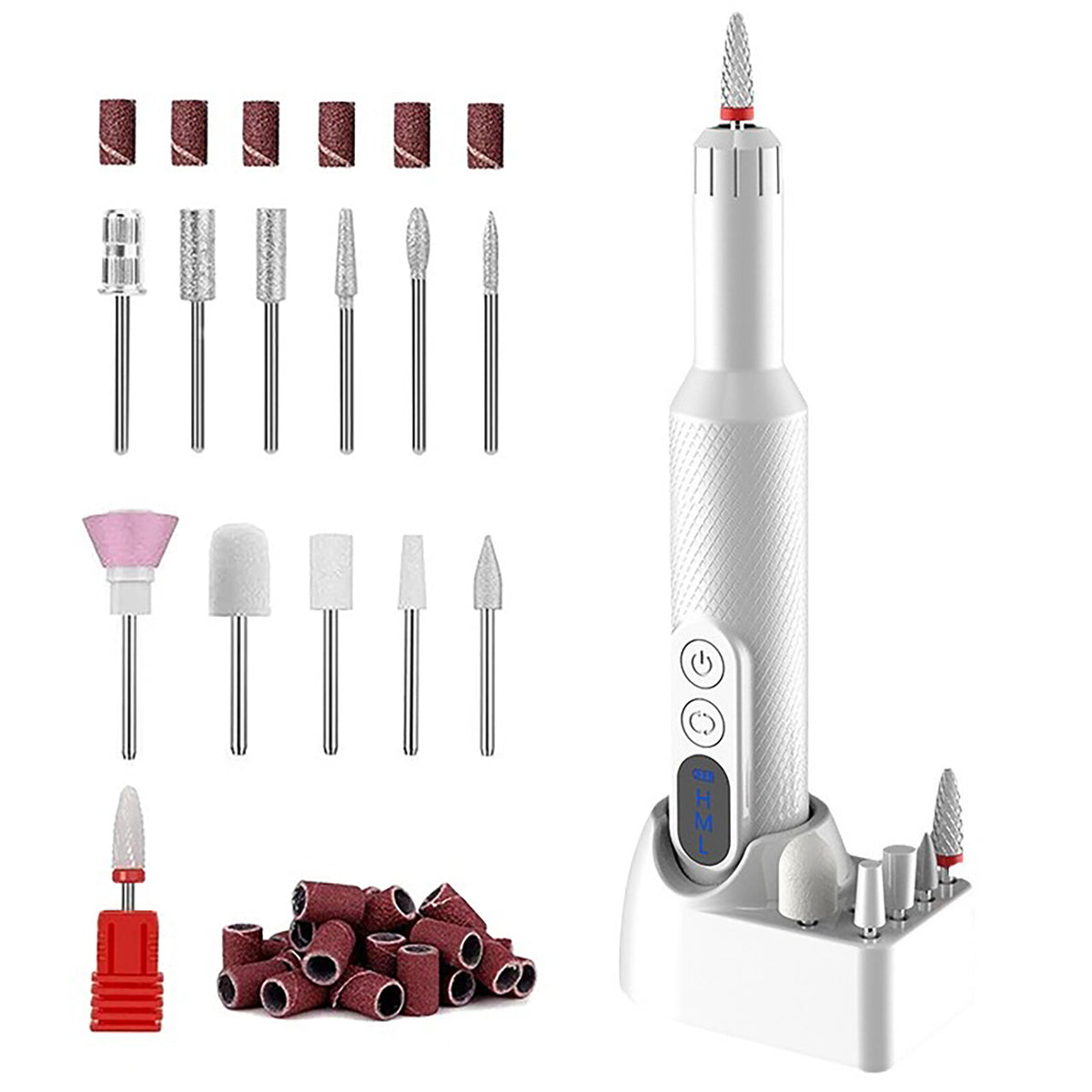 Cordless Electric Nail Drill Machine for Manicure Pedicure - Rechargeable, Adjustable Speed
