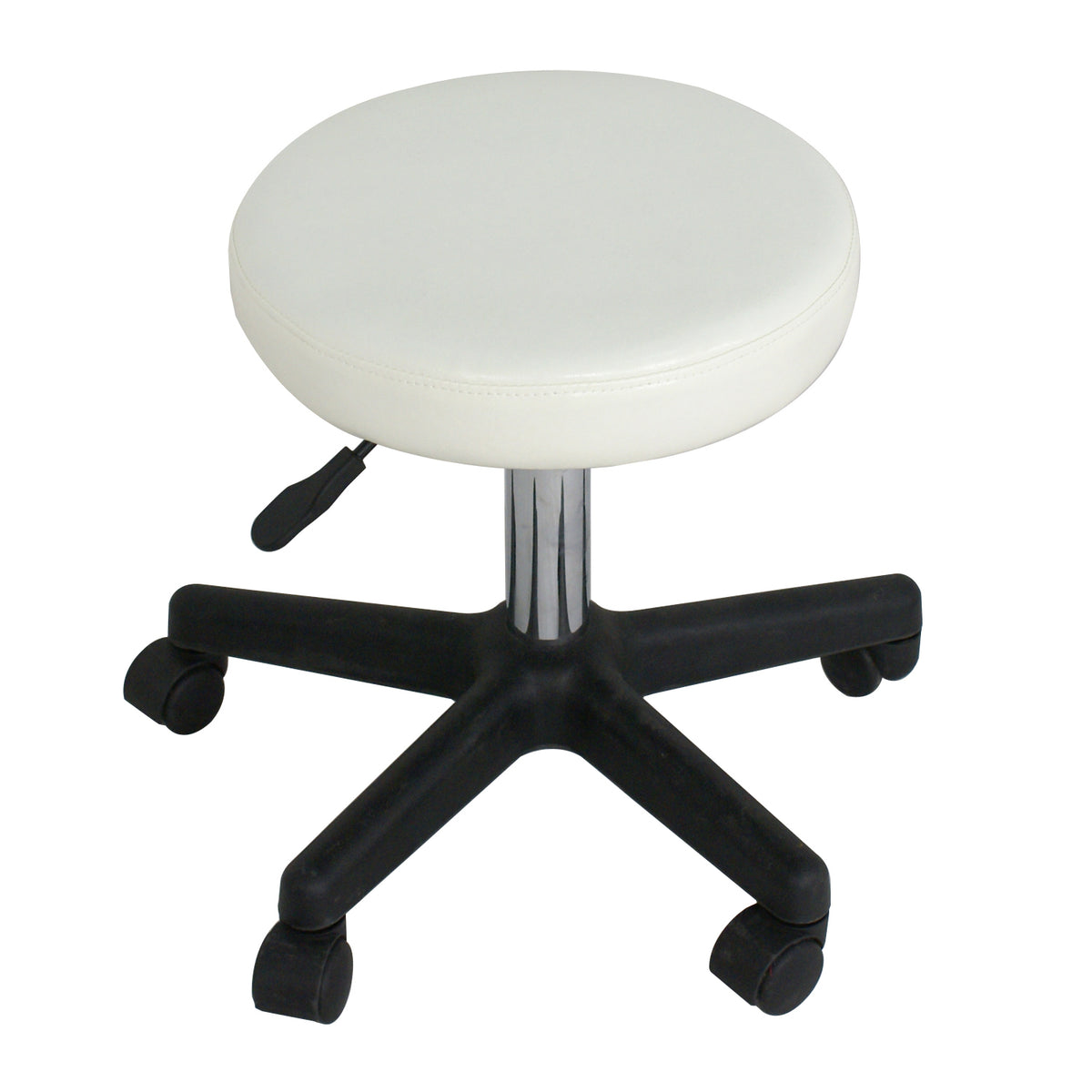 Salon Hydraulic Rolling Stool with PU Leather Seat - Adjustable Height, Stable Base