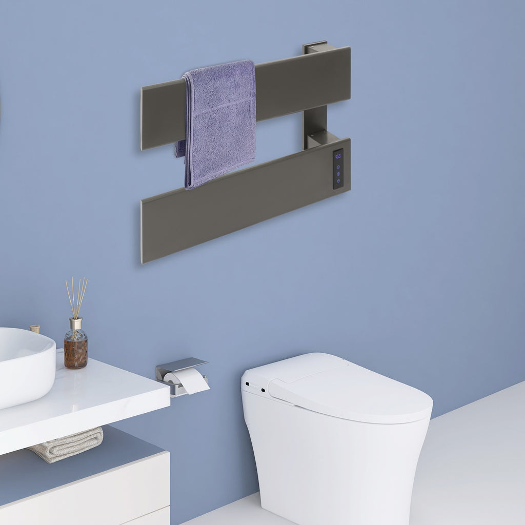 Electric Wall-Mounted Towel Warmer with Adjustable Timer and Temperature