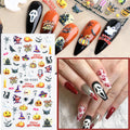 Halloween Nail Art Stickers Skull Pumpkin Ghost Spider Web 5D Decals