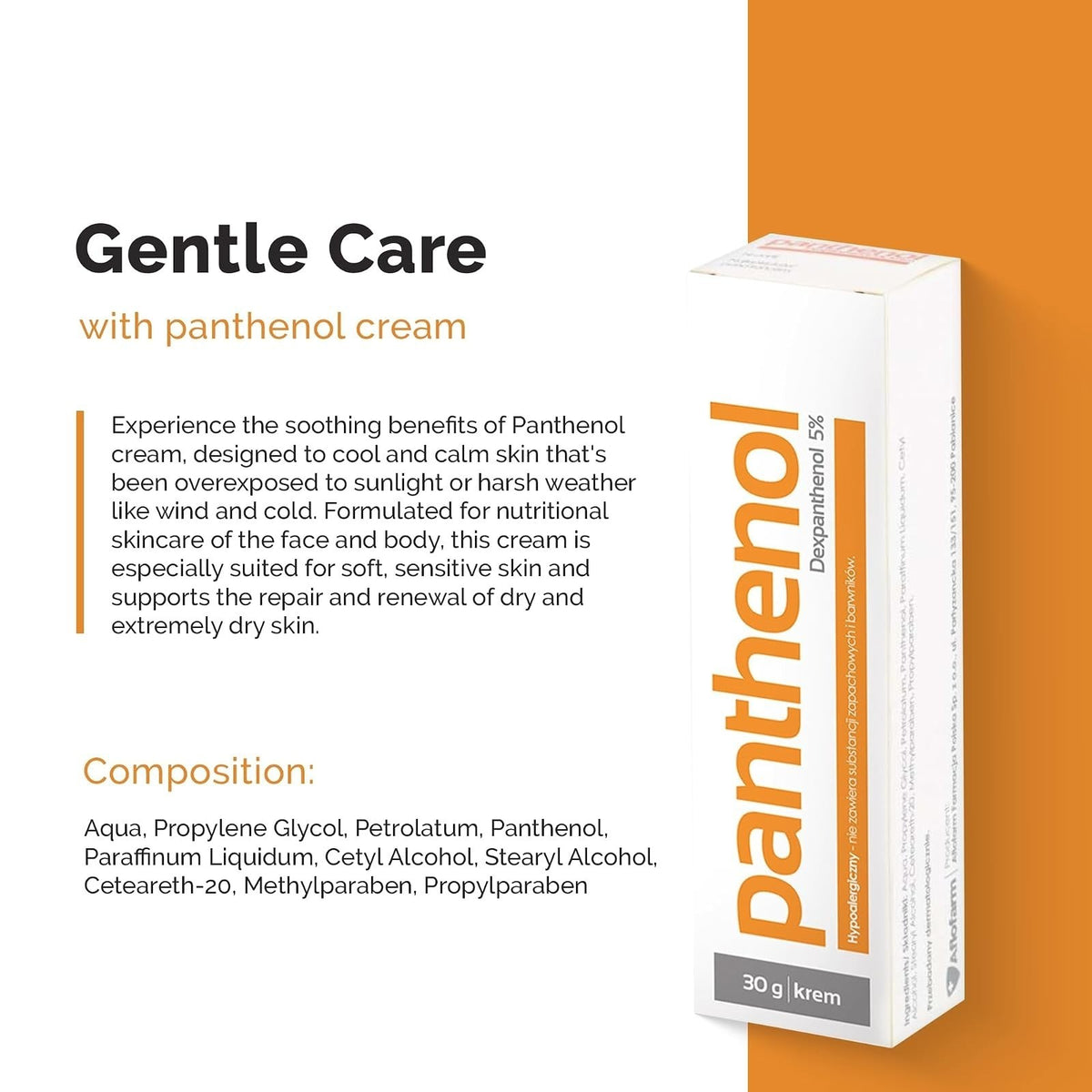 Aflofarm Panthenol After Sun Cream 30g - Soothing Moisturizer for Sensitive Skin