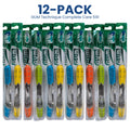 12-Pack Soft Adult Toothbrushes - Compact Design for Oral Care