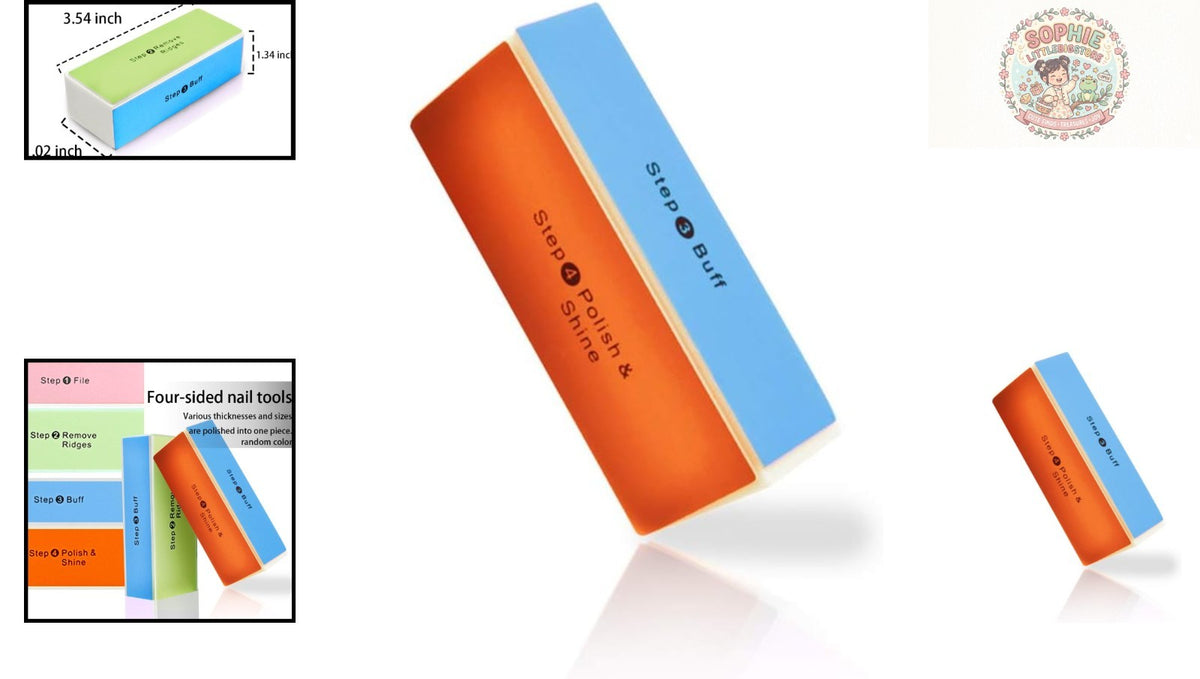 4-Step Nail Buffer for High Gloss Finish - DIY Manicure Tool