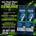 6 Pack Oral-B Dual Clean Replacement Toothbrush Heads for Electric Toothbrushes