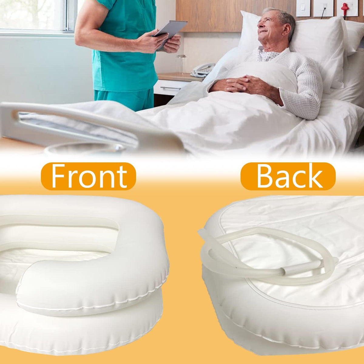 Inflatable Bedside Shampoo Basin with Shower System for Bedridden & Elderly Care