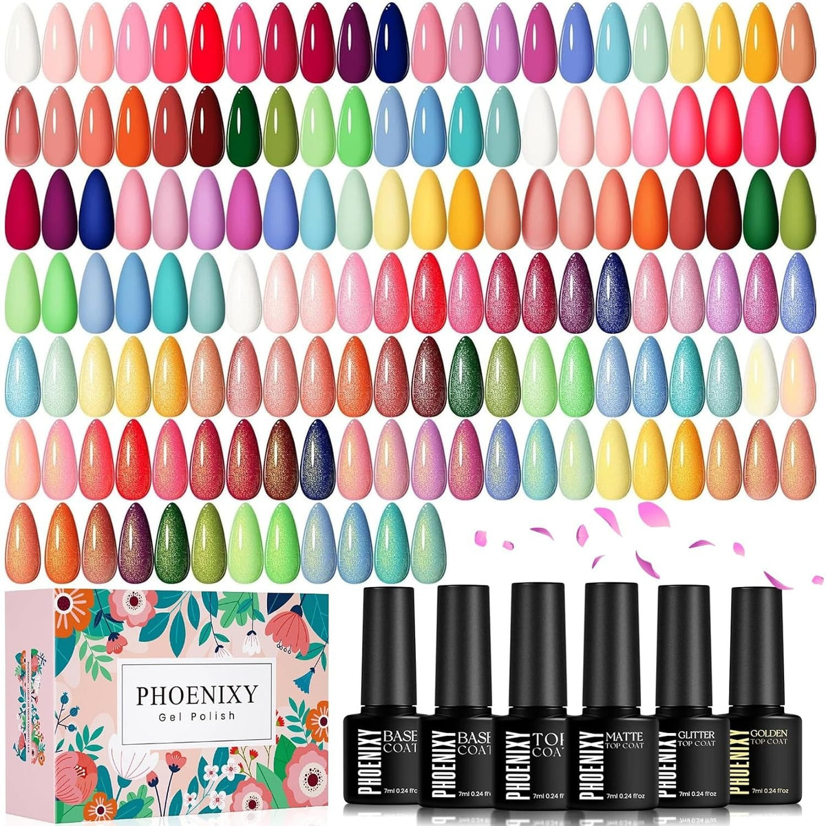42-Piece Gel Nail Polish Kit with 36 Colors, Base & Top Coats for DIY Manicure