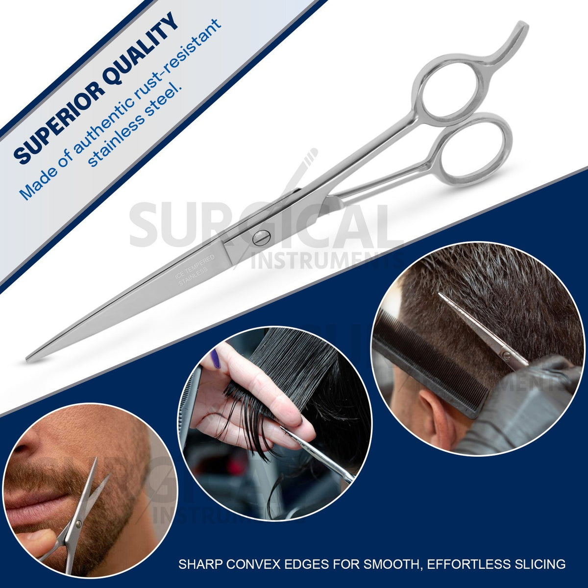 5.5 Inch Hair Cutting Scissors Barber Shears - ICE Tempered Stainless Steel