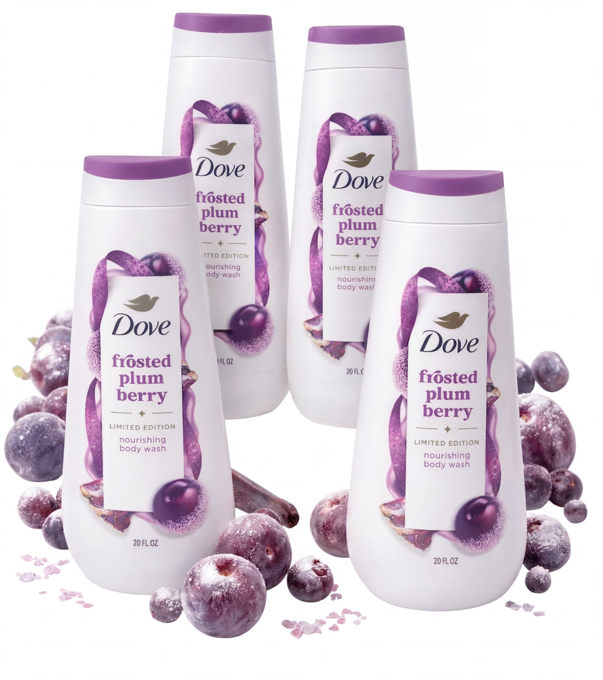 Dove Frosted Plum Berry Body Wash - Limited Edition Holiday 20 oz