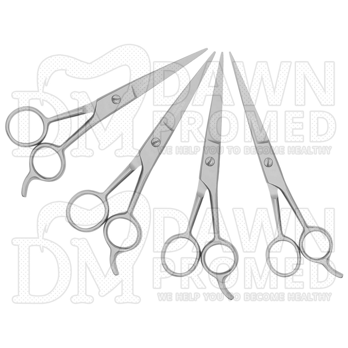 Professional Hair Cutting Scissors Set 4 Pcs 4.5-7.5 Inch Salon Barber Shears