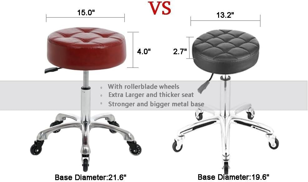 Adjustable Salon & Office Swivel Chair - Red Cinnamon, Heavy-Duty Support