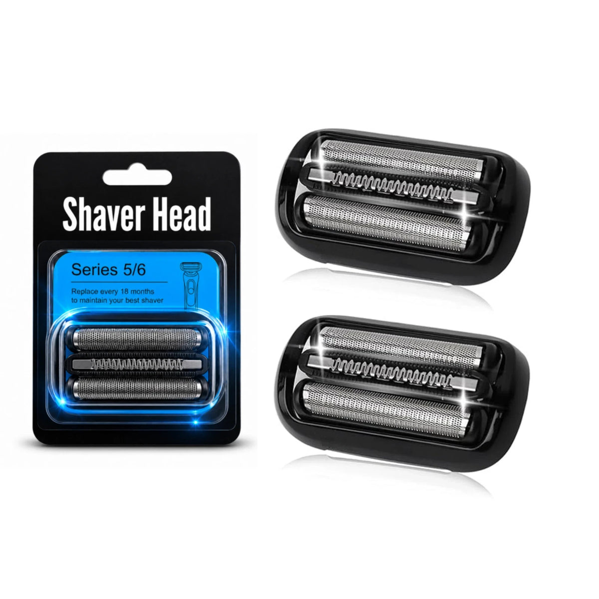Foil Replacement Head for Braun Series 5 & 6 Shavers - 2 Pack