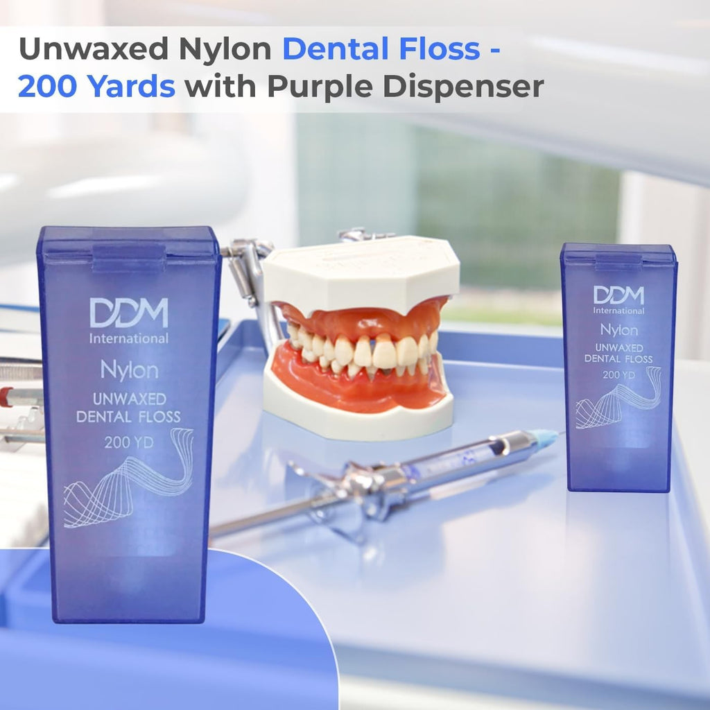 Unwaxed Dental Floss with Dispenser Box - 200 Yards for Oral Hygiene