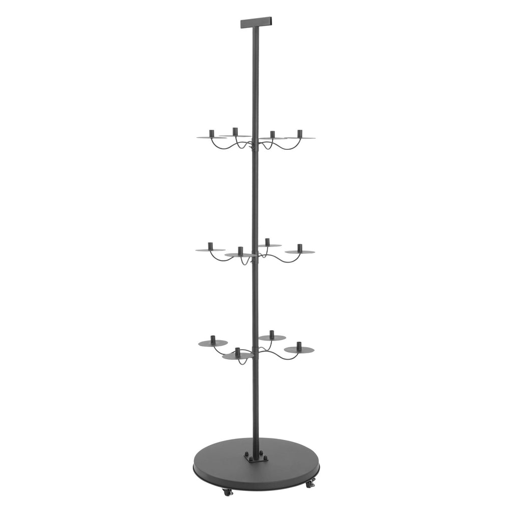 12 Head Wig Display Rack Adjustable Stand with Lockable Wheels