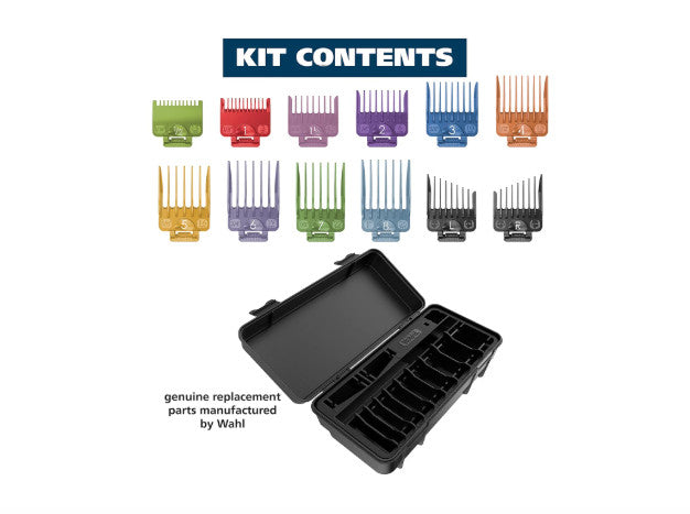 Wahl Clipper Hair Guard Attachment Kit - 14 Piece Color-Coded Guides for Haircutting