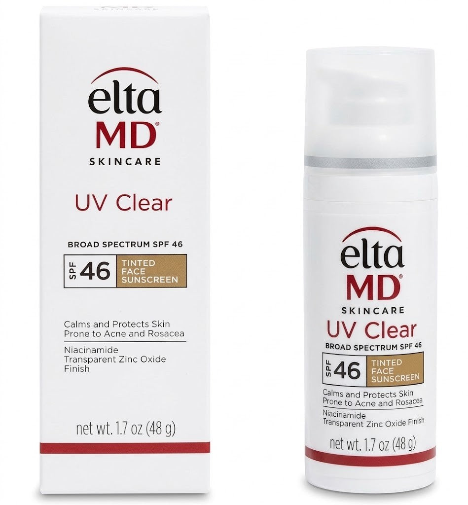 SPF 46 Tinted Facial Sunscreen Pack of 2 - Broad Spectrum, Oil-Free, Natural Finish, 1.7 Oz Each