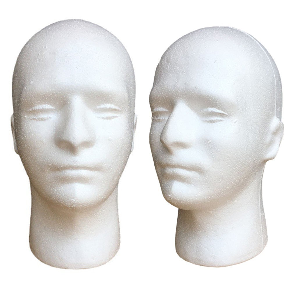 Lightweight Male Foam Mannequin Head for Wig Display and DIY Projects